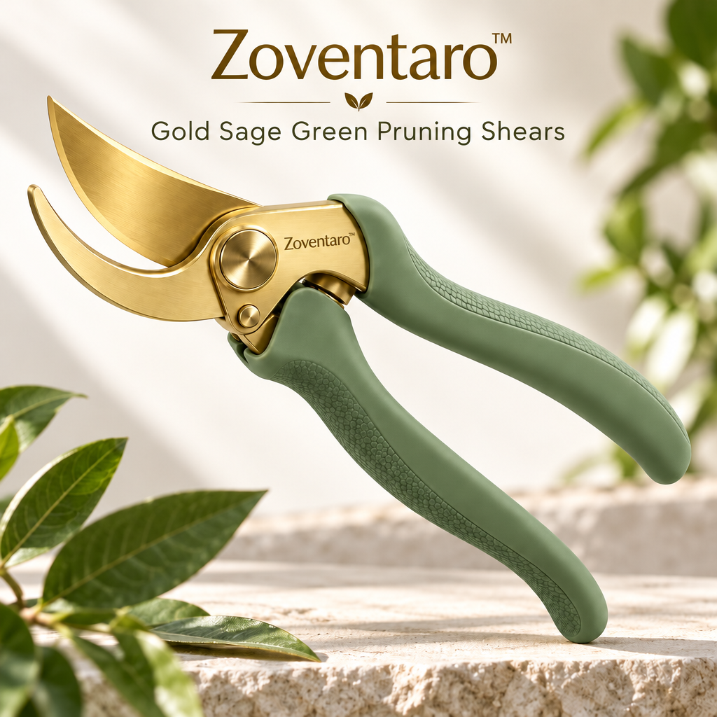 Gold Sage Green Pruning Shears — Lifestyle Image