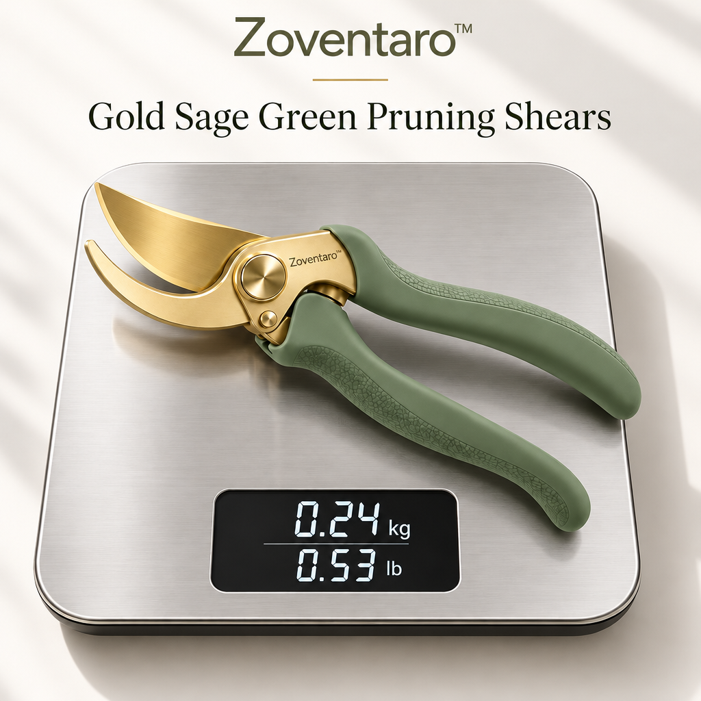 Gold Sage Green Pruning Shears — Product Weight