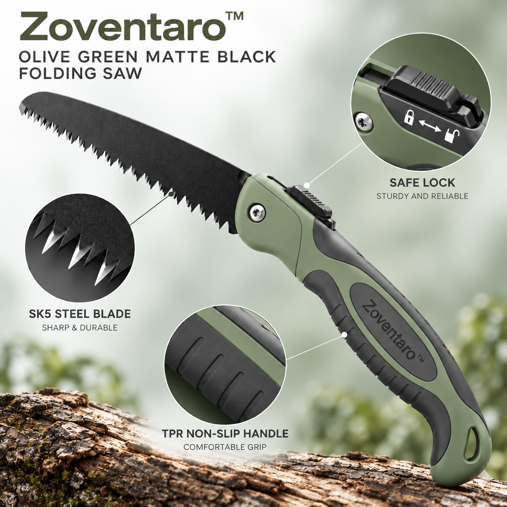 Olive Green Matte Black Folding Saw — Materials & Structure