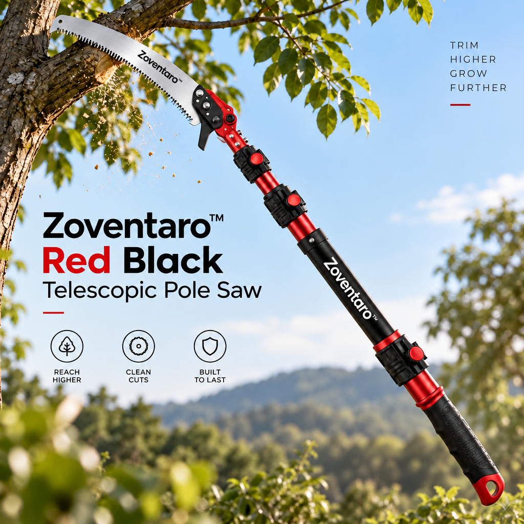 Red Black Telescopic Pole Saw — Lifestyle Image