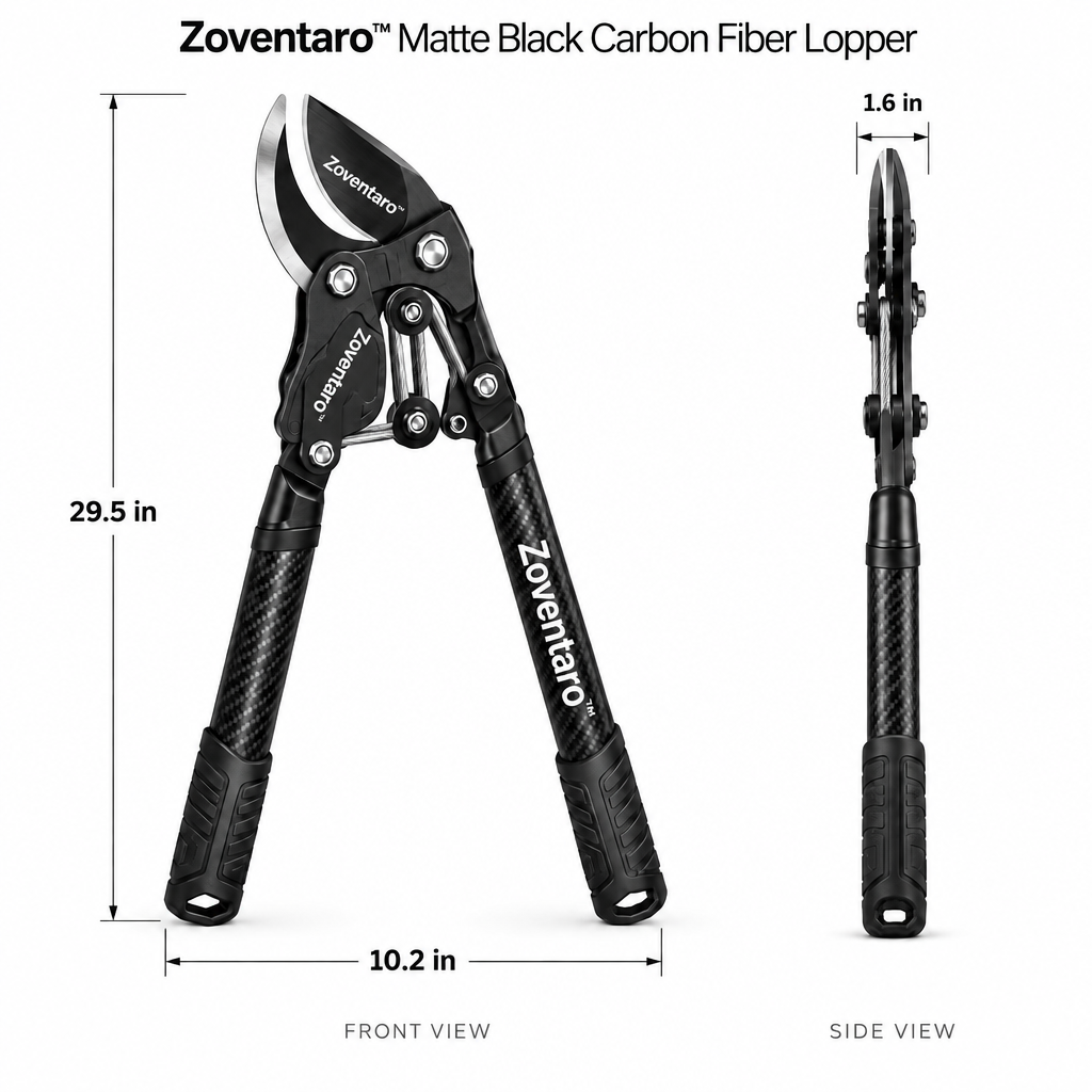 Matte Black Carbon Fiber Lopper — Product Dimensions