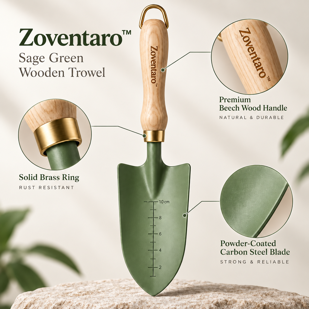 Sage Green Wooden Garden Trowel — Materials & Structure
