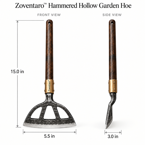 Hammered Hollow Garden Hoe — Product Dimensions