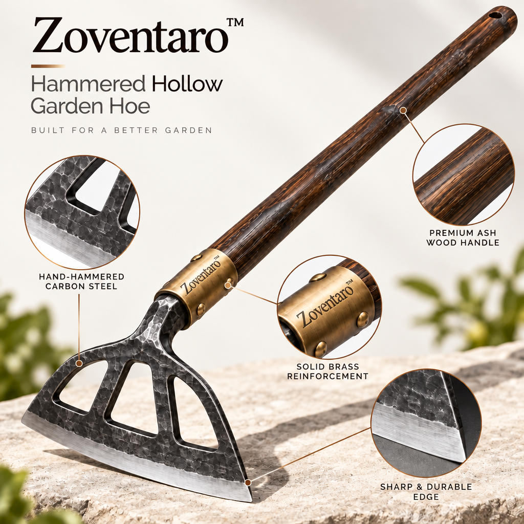 Hammered Hollow Garden Hoe — Materials & Structure