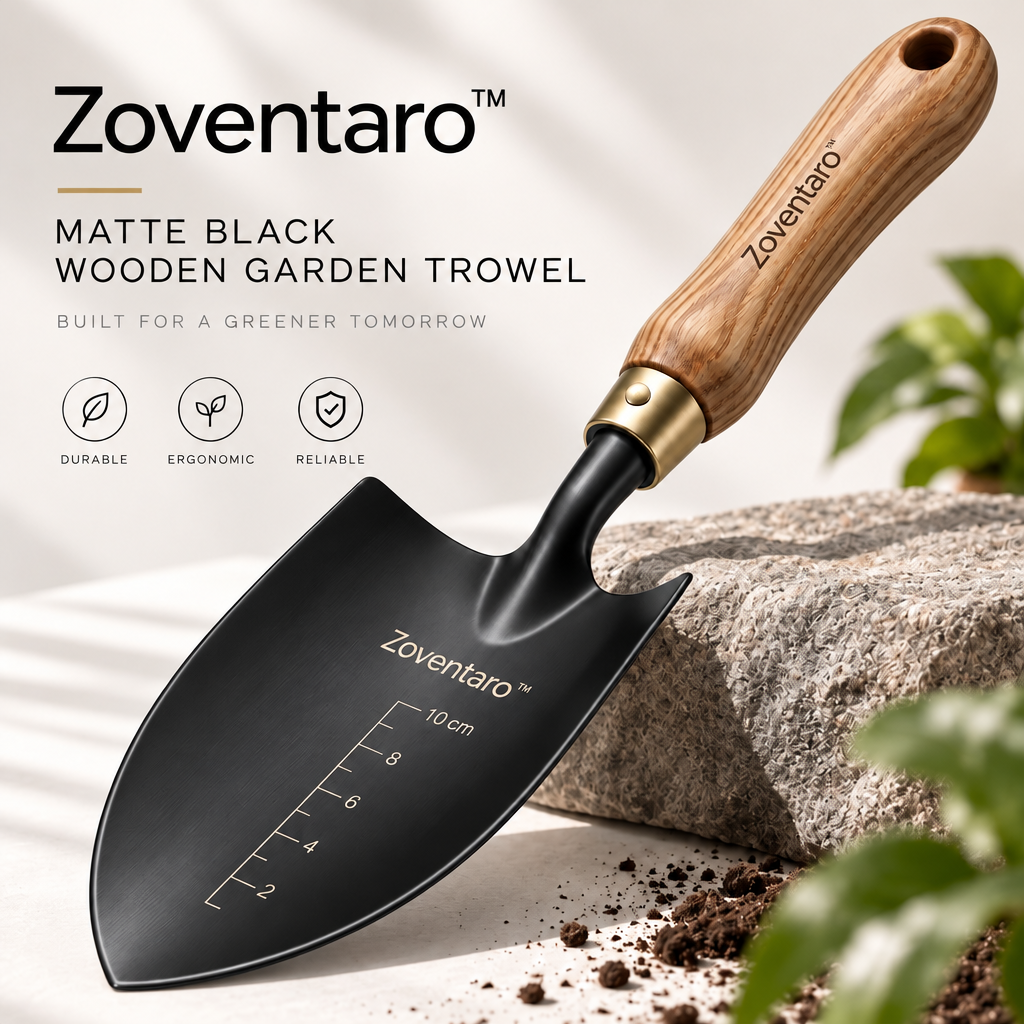 Matte Black Wooden Garden Trowel — Brand Hero Image