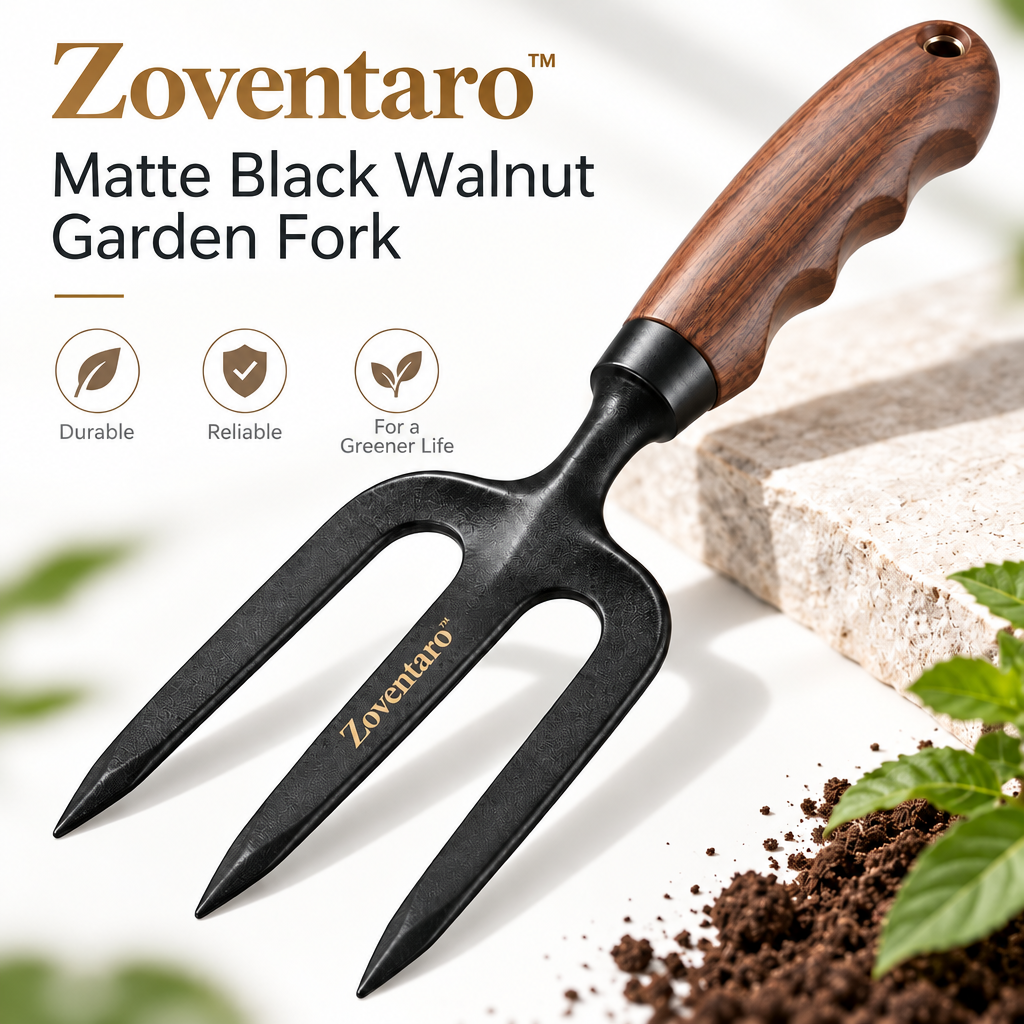 Matte Black Walnut Garden Fork — Brand Hero Image