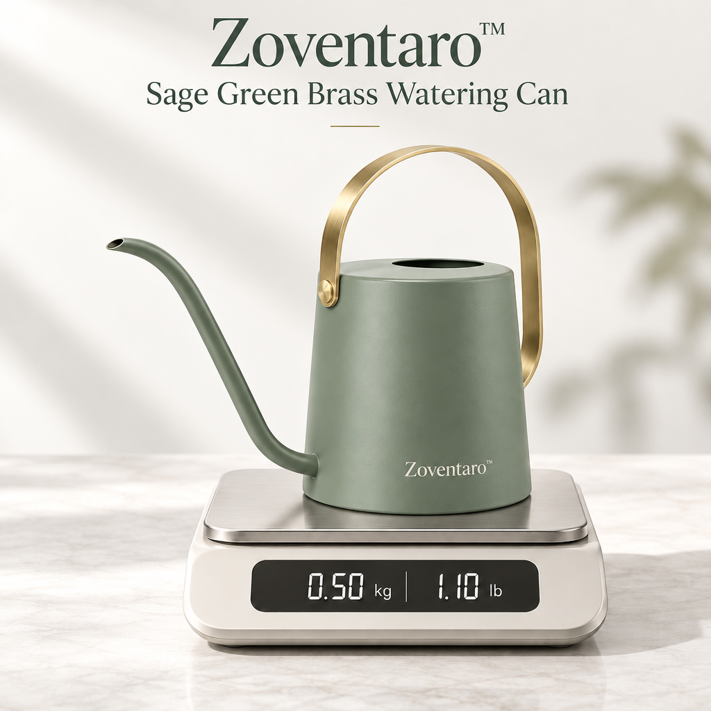 Sage Green Brass Watering Can — Product Weight