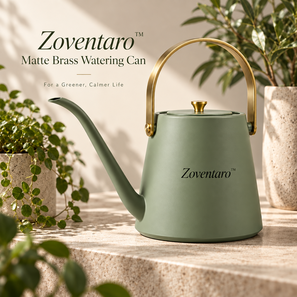 Matte Brass Watering Can — Lifestyle Image