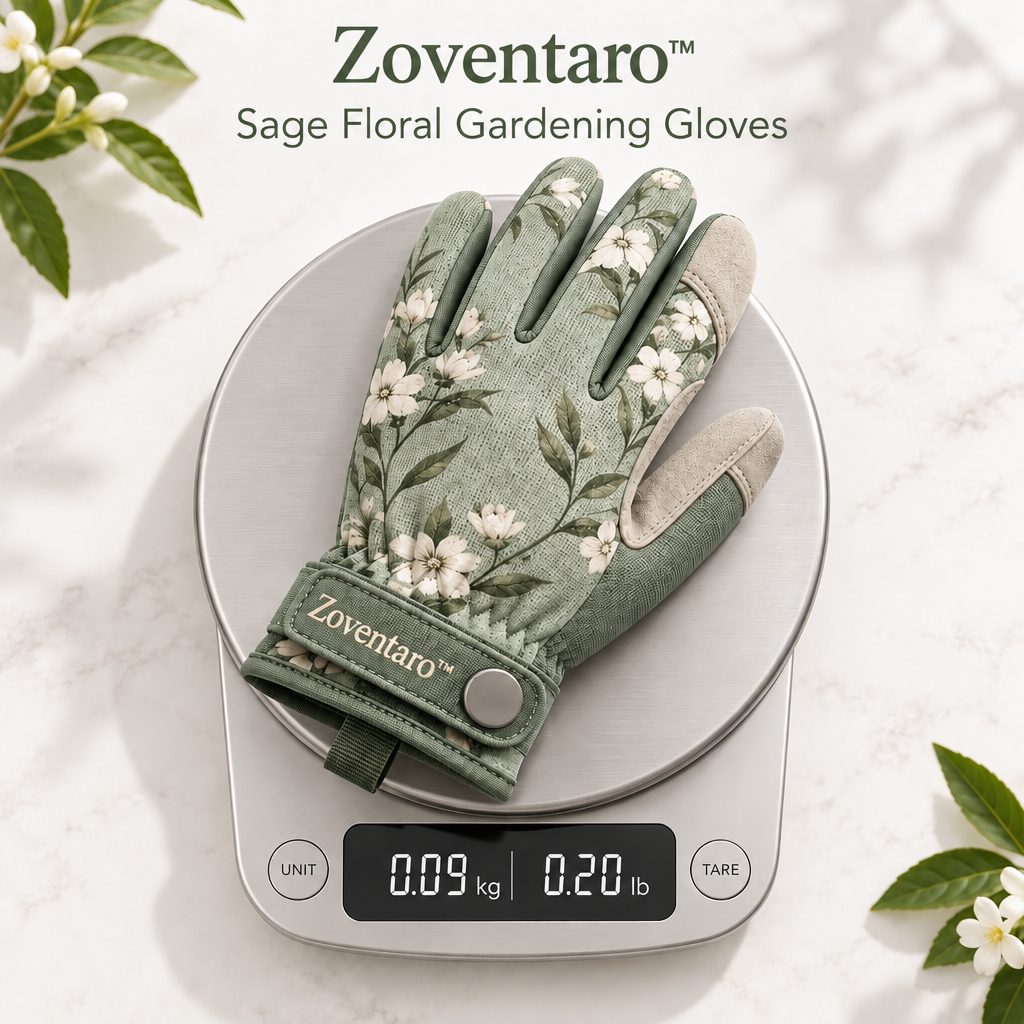 Sage Floral Gardening Gloves — Product Weight