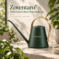 Matte Green Brass Watering Can — Lifestyle Image
