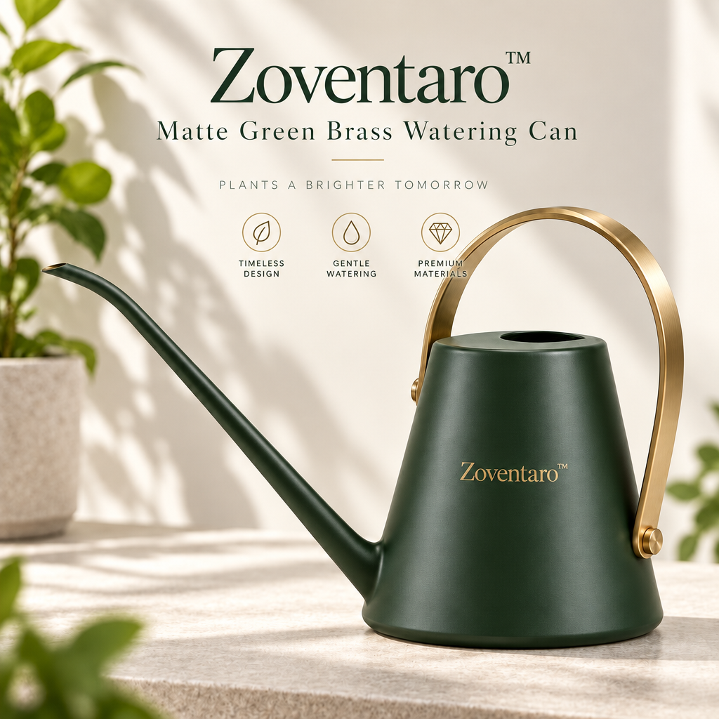 Matte Green Brass Watering Can — Brand Hero Image